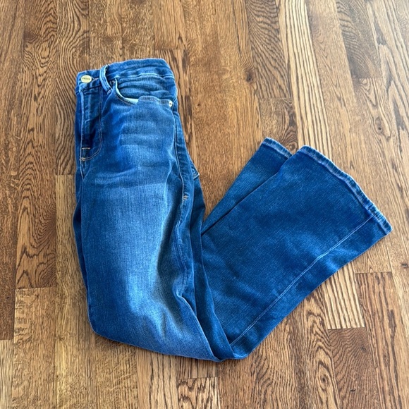 Frame Denim Women’s Le Cropped Mini Boot Flared Jeans Size 26 - Picture 1 of 9
